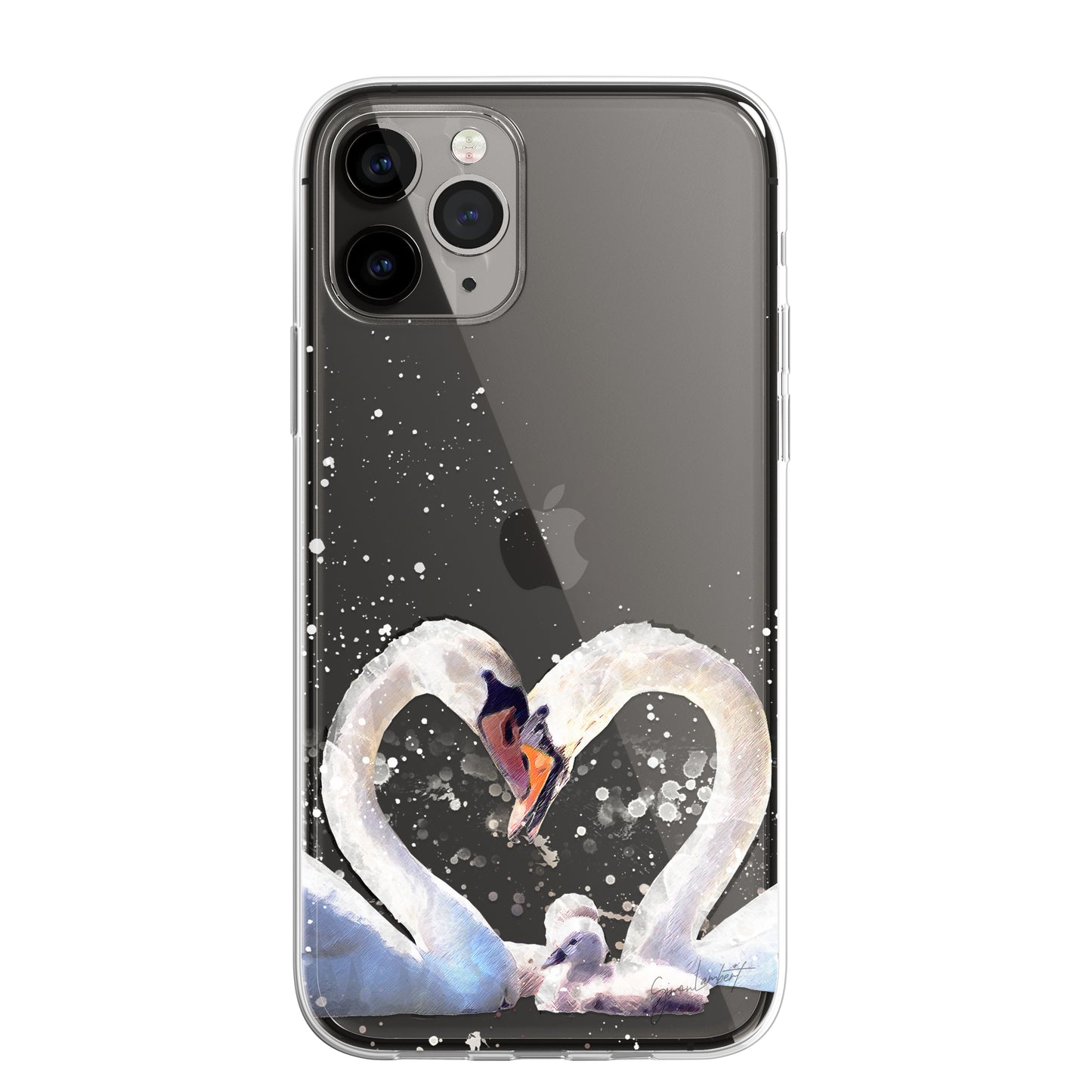 British Birds Phone Case Splatter Art CLEAR Cover Case for iPhone 14 13 12 Pro +