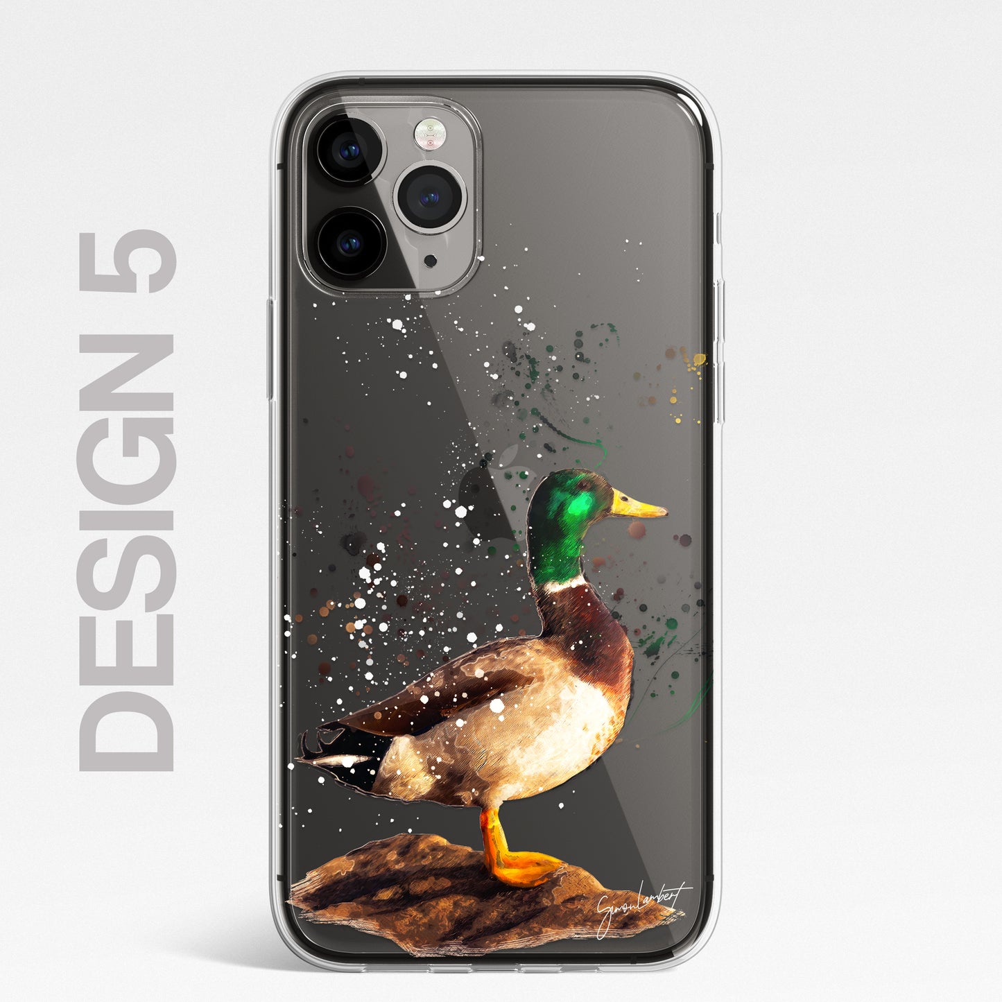 British Birds Phone Case Splatter Art CLEAR Cover Case for iPhone 14 13 12 Pro +