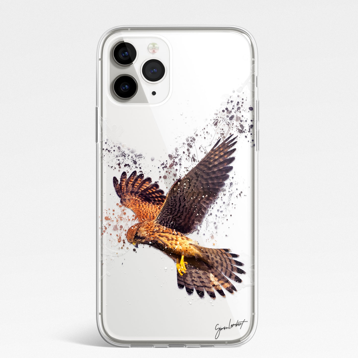 British Birds Phone Case Splatter Art CLEAR Cover Case for iPhone 14 13 12 Pro +