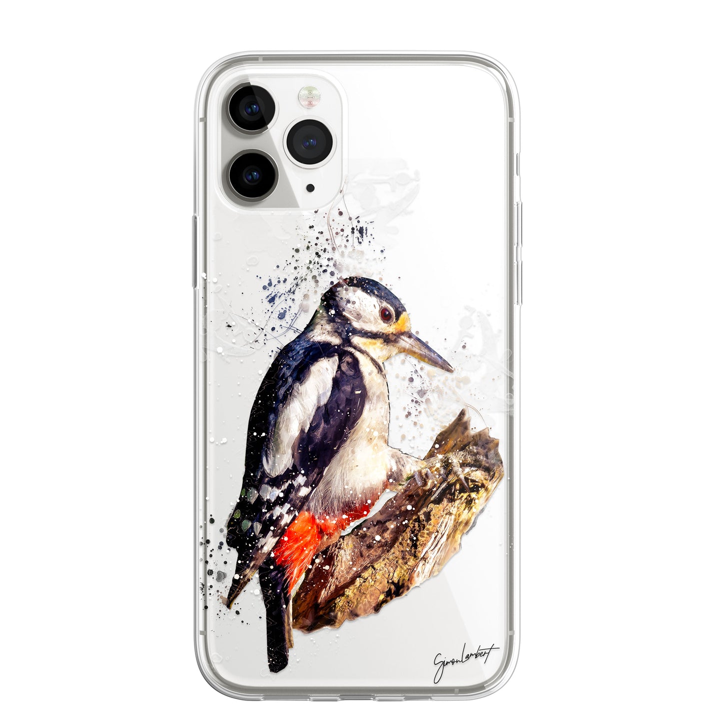 British Birds Phone Case Splatter Art CLEAR Cover Case for iPhone 14 13 12 Pro +