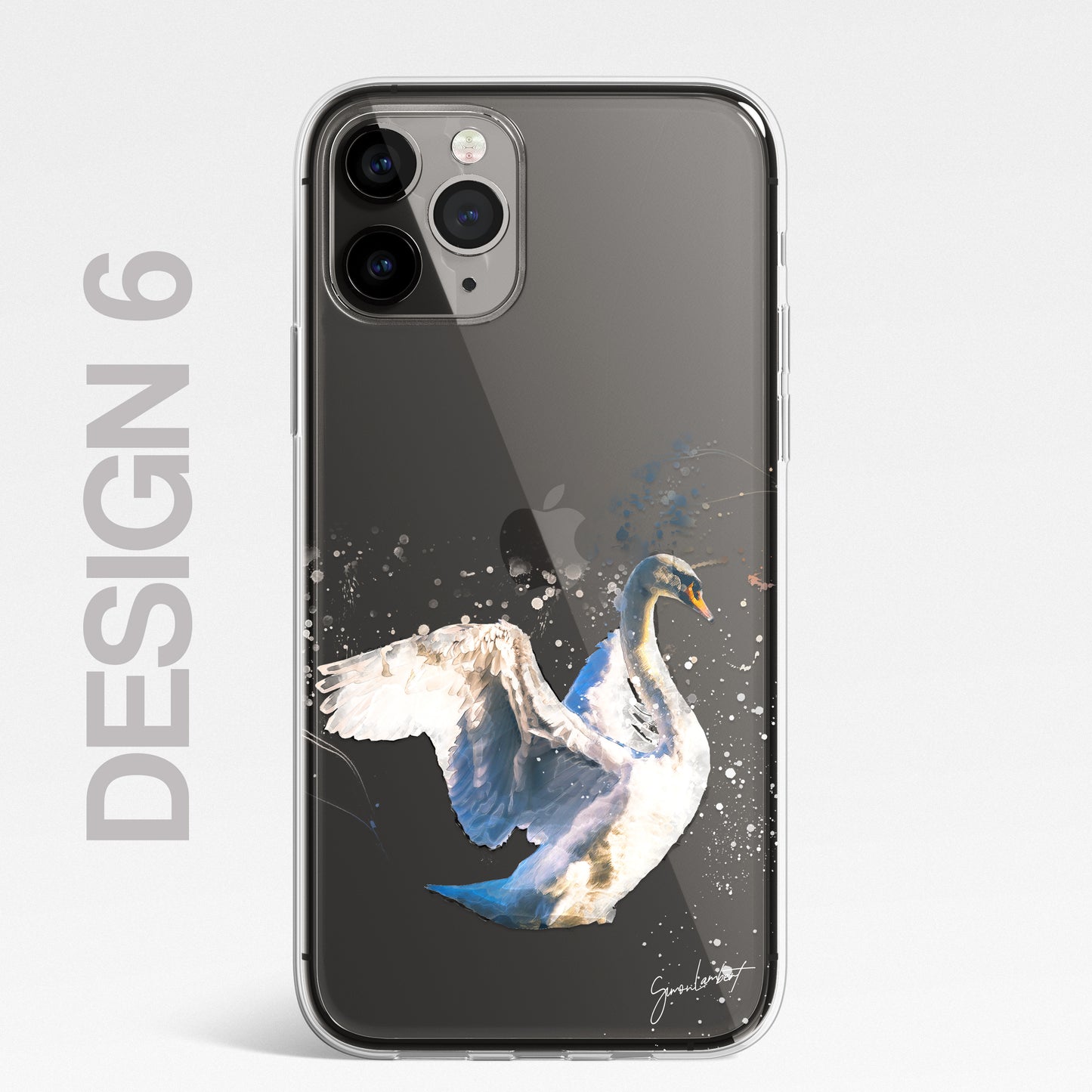 British Birds Phone Case Splatter Art CLEAR Cover Case for iPhone 14 13 12 Pro +