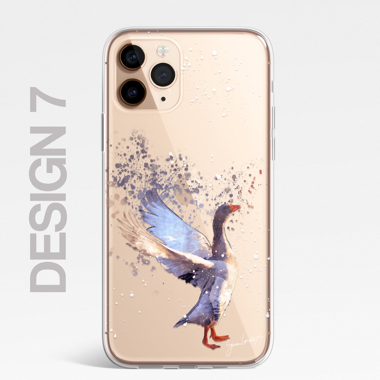 British Birds Phone Case Splatter Art CLEAR Cover Case for iPhone 14 13 12 Pro +