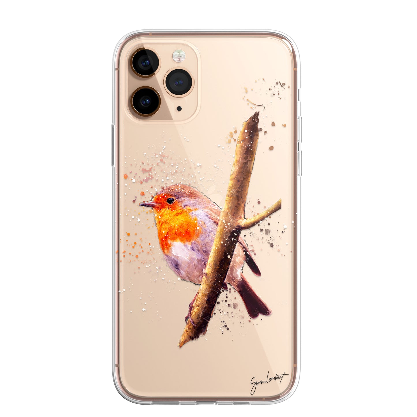 British Birds Phone Case Splatter Art CLEAR Cover Case for iPhone 14 13 12 Pro +