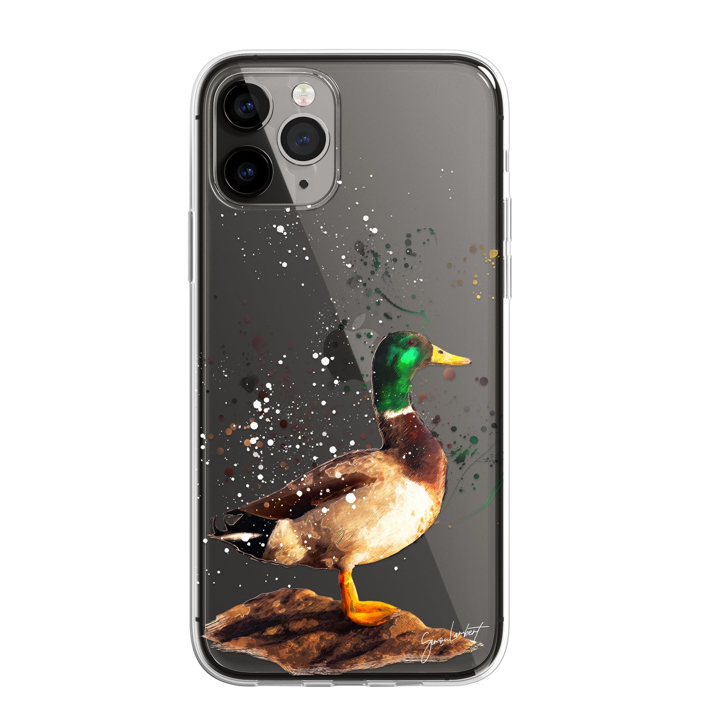 British Birds Phone Case Splatter Art CLEAR Cover Case for iPhone 14 13 12 Pro +