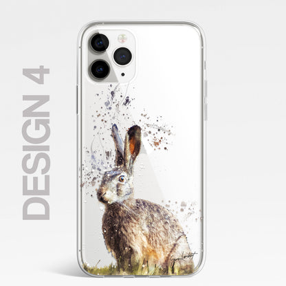 Forest Farm Animals Case Splatter Art CLEAR Phone Cover Case for iPhone 14 13 12